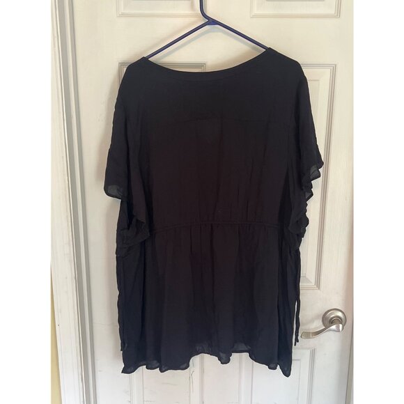 Torrid Short Sleeve Black V-Neck Tunic Blouse Size 4 (4X) - Picture 4 of 4